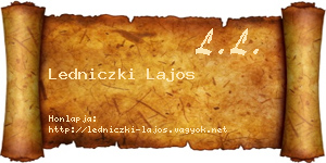 Ledniczki Lajos névjegykártya